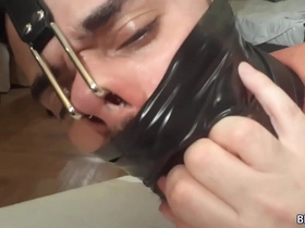 Leicy sposito nosehooked tapegagged bondage hogtied