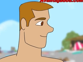 Desenho na praia fazendo um sexo gay