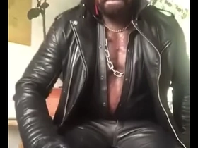 Black muscle smoking and nipple play